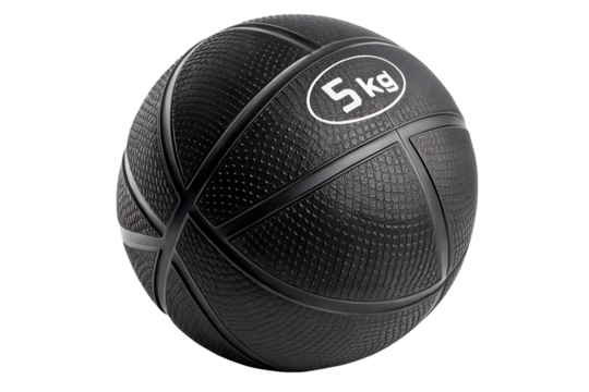 Black basketball resting on a surface, showcasing its textured design and weight label, perfect for training, games, or workouts in various settings Generative AI