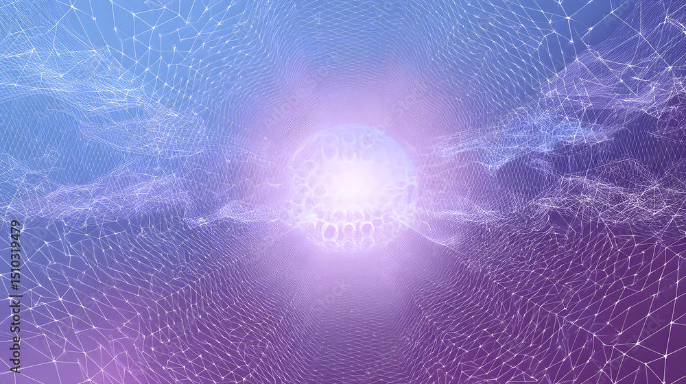 Aufkleber abstract digital world: a mesmerizing digital artwork, where interconnected networks and ethereal en