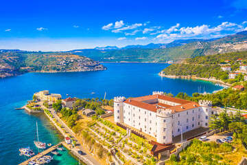 Aerial view of Kraljevica, a historic coastal town in the Kvarner region of Croatia, featuring a scenic harbor, traditional architecture, and its position along the Adriatic Sea