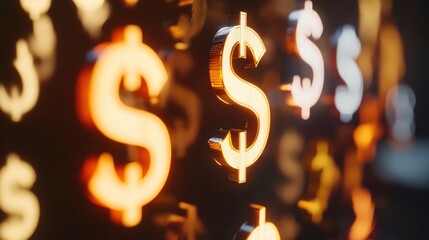 Dollar signs in motion