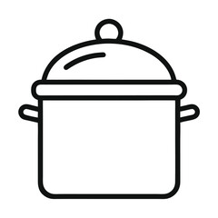 Cooking pot icon kitchenware line art design