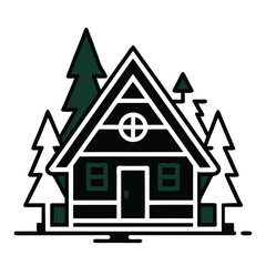 Cozy cabin in the woods a frame house illustration