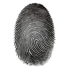 Fingerprint Black Isolated on Transparent Background

