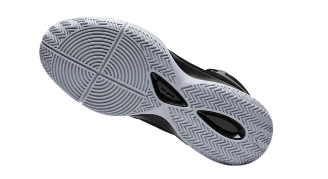 Close-up of sports shoe sole, isolated on transparent background
