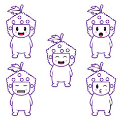 grape fruit emoji illustration