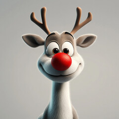 reindeer with red ribbon