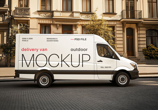 Delivery Van Branding Mockup for Vehicle Branding and Fleet Design