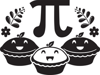 Pi Day Celebration Vector with Symbol Pies and Math Equations