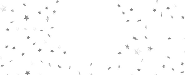 Fototapeta premium sparkling Christmas confetti falling isolated on white. magic shining flying stars glitter backdrop, sparkle border