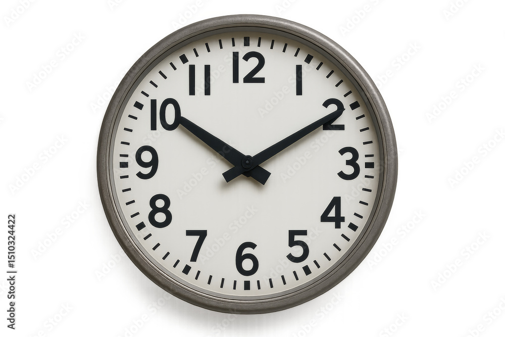 Poster round clock showing time with transparent background