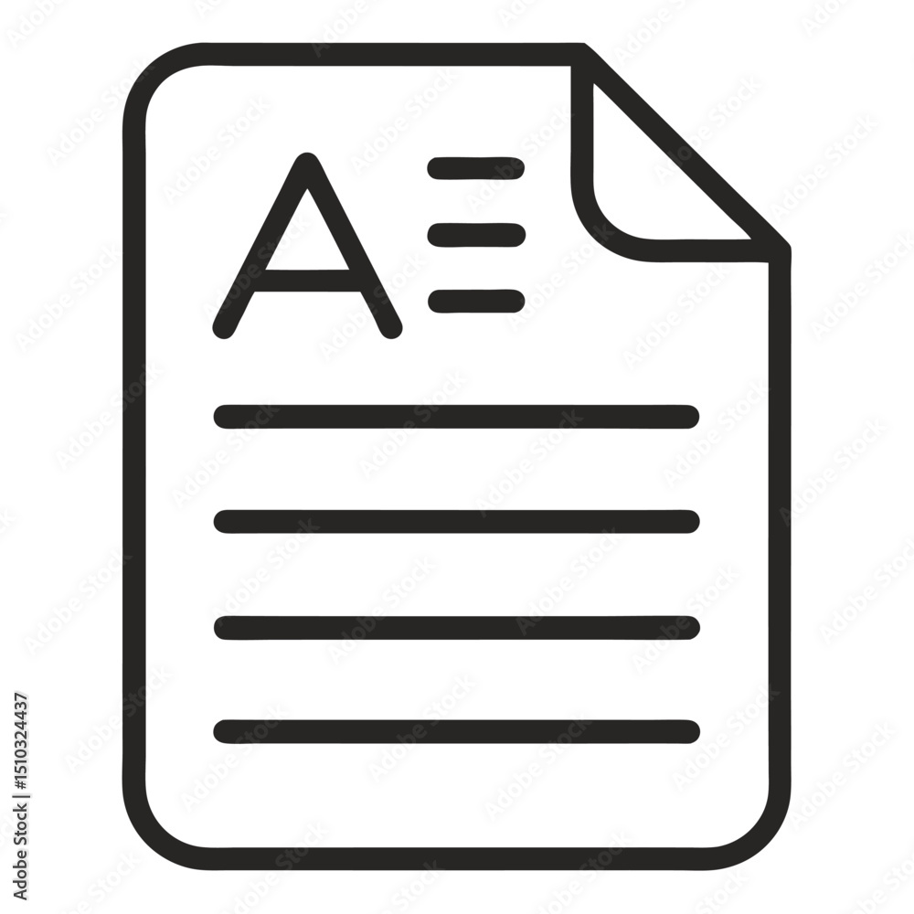 Poster document icon simple outline style file paper sheet