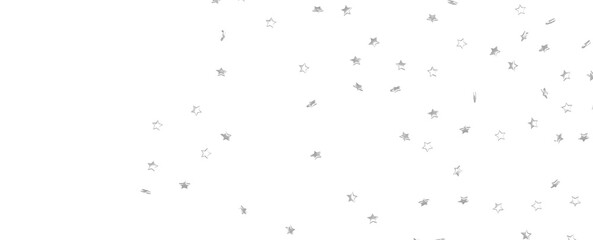sparkling Christmas confetti falling isolated on white. magic shining flying stars glitter backdrop, sparkle border