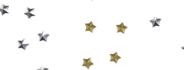 Festive Celestial Cascade: Mesmerizing 3D Illustration of Descending Christmas Stars