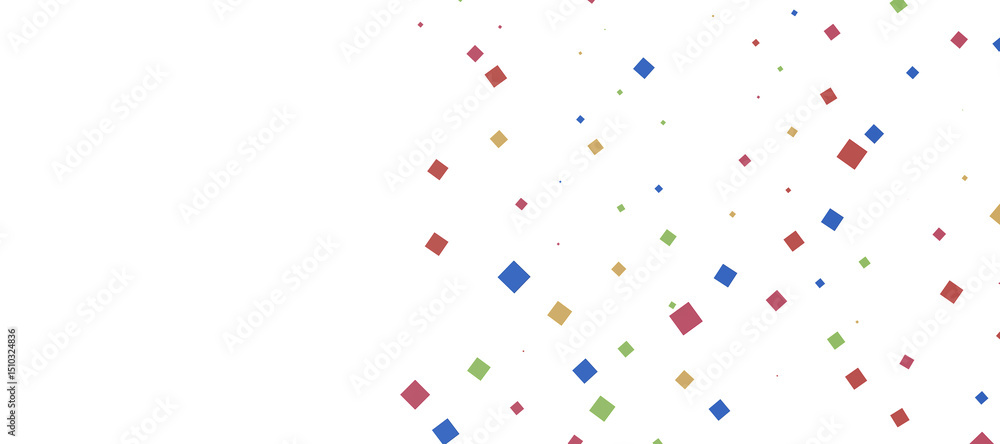 Poster multicolored paper confetti on transparent background. realistic confetti flying. colorful scattered