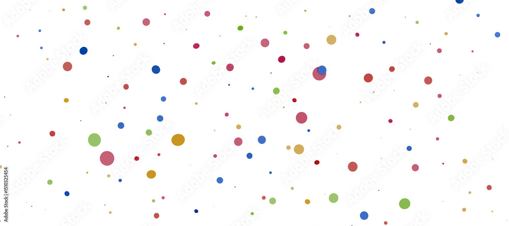 Poster multicolor confetti abstract background with a lot of falling pieces, isolated on a white background