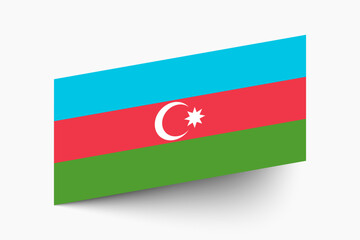 Fototapeta premium Flag of Azerbaijan. Azerbaijan flag official colors tilted icon digital vector illustration design.