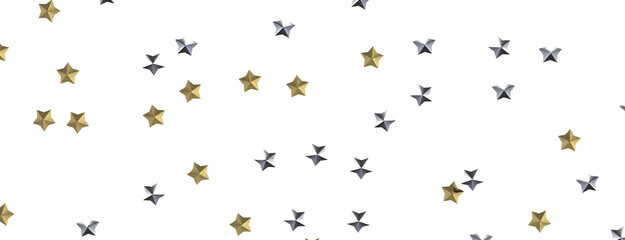 Starstruck Spectacle: 3D Illustration Transports You to a Gold Stars Shower