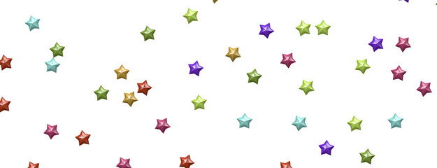 Rainbow Wonders Unleashed: 3D Colorful Stars Rain Illustration Mesmerizes Viewers