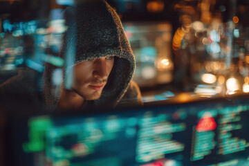 hacker in hoodie
