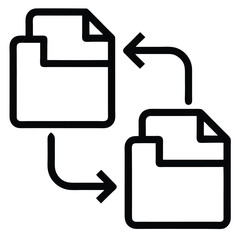 File transfer data exchange document sharing icon