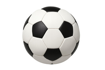 Classic soccer ball rotating on transparent background