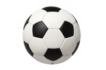 Classic soccer ball rotating on transparent background