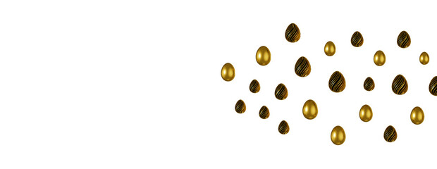 Abstract luxury golden easter eggs isolated