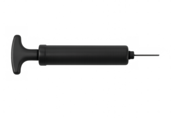 Black hand pump inflating with transparent background