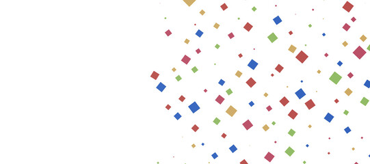 Multicolored paper confetti on transparent background. Realistic confetti flying. Colorful scattered items to holiday decorations.