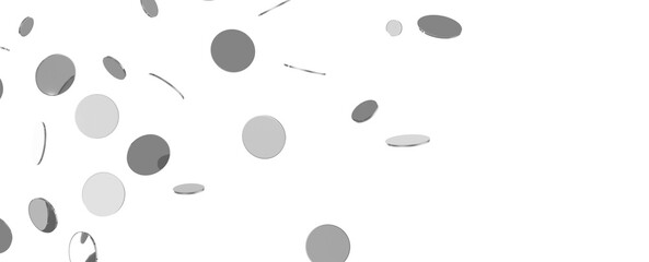 Glittering Triumph: Mind-Blowing 3D Illustration of silver  Confetti Celebration