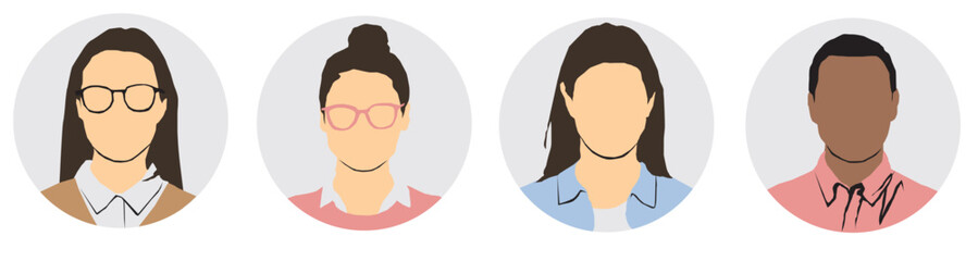 set of profile avatar of people