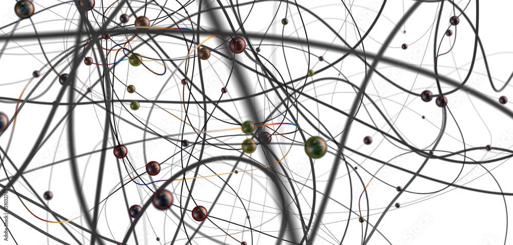 Poster falling cyber particles. big data stream. 3d