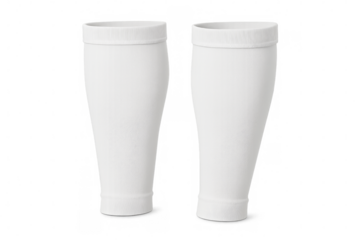 White sports compression socks isolated on transparent background