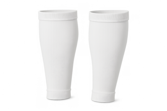 White sports compression socks isolated on transparent background