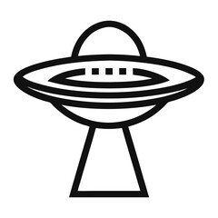 Classic ufo icon line art spacecraft alien spaceship