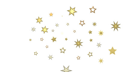 Falling Christmas Star Show: Mesmeric 3D Illustration Depicting Falling Holiday Stargazing Spectacle