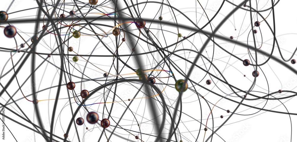 Poster network shape. abstract 3d render