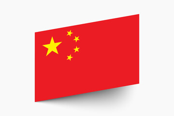 Flag of China. China flag official colors tilted icon digital vector illustration design.