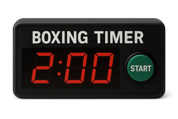 Boxing timer showing two minutes and transparent background