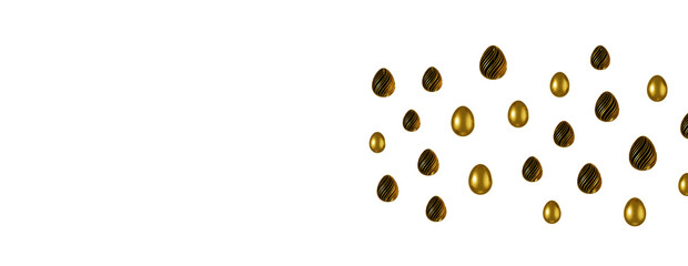 Pile of golden eggs. 3d render illustration.