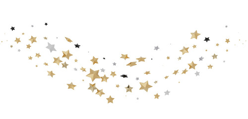 Radiant Showers: Immerse Yourself in a Spellbinding 3D Gold Stars Downpour