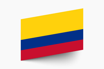 Flag of Colombia. Colombia flag official colors tilted icon digital vector illustration design.