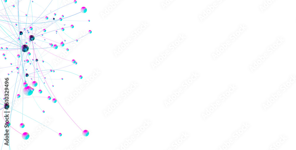 Poster Abstract digital background of points and lines. Glowing plexus. Big data. Network or connection.