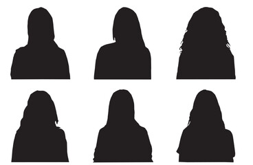 people profile silhouette avatar set
