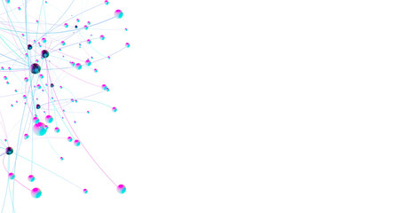 Abstract digital background of points and lines. Glowing plexus. Big data. Network or connection.