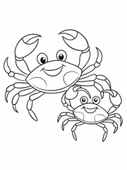 crab animal coloring pages for kids