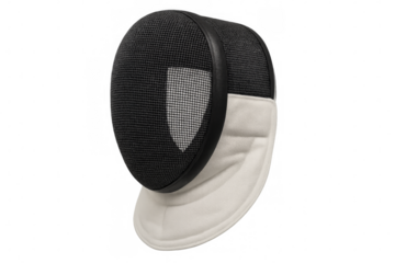 Fencing mask with transparent background, protecting and ready for action