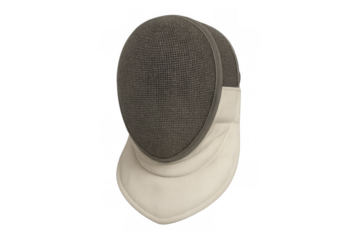 Fencing mask on transparent background, protecting and ready for action