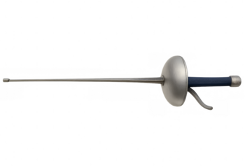 Fencing foil with transparent background: metallic weapon for sport and competition