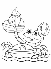 crab animal coloring pages for kids
